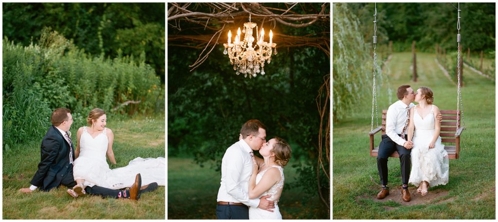 Fine art photography couple portraits outdoors in the greenery at Hope Glen Farm in Minnesota