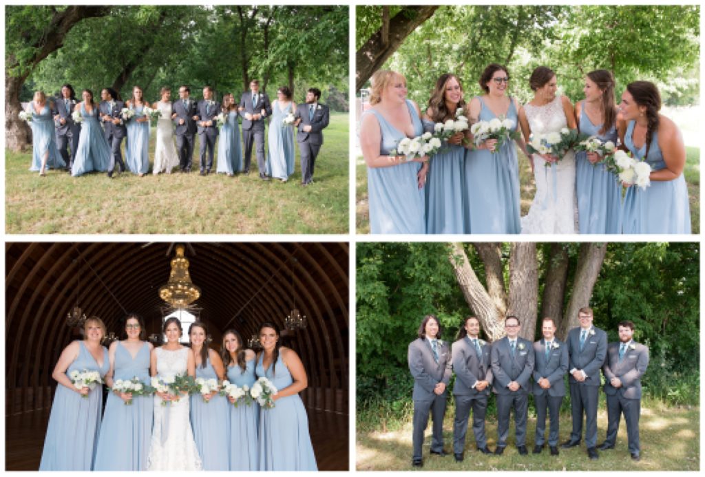 Bridal party outdoor photographs at Green Acres Event Center