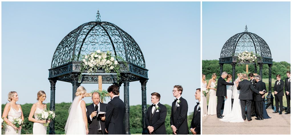 Outdoor wedding ceremony in Minnesota at Bavaria Downs Edward Anne Estate
